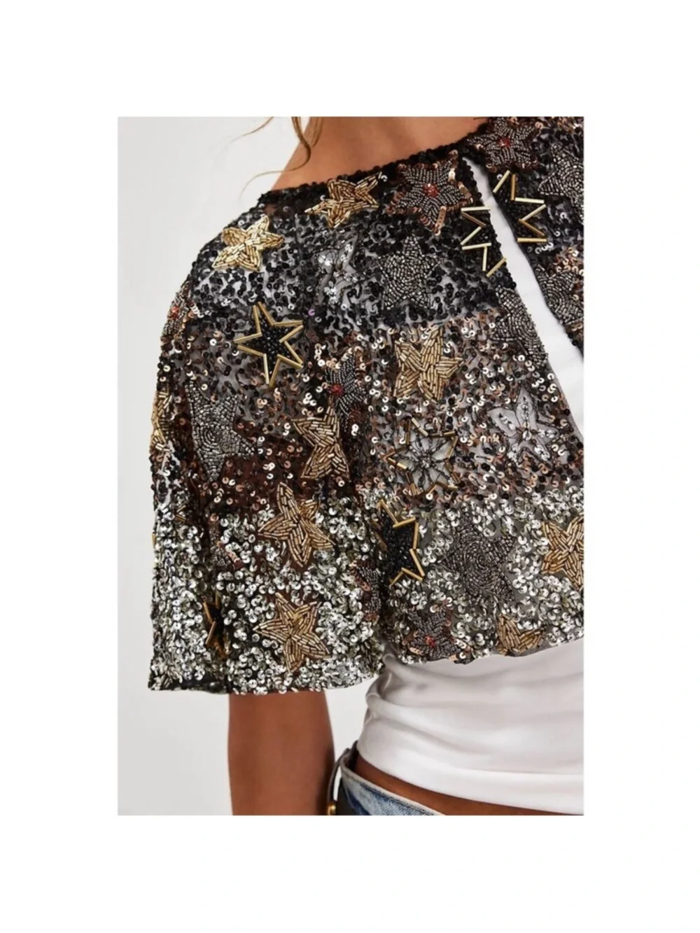 New Free People Show Star Cape One Size